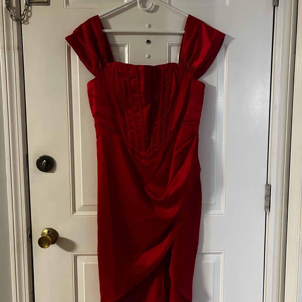 Elegant Red Corset Dress